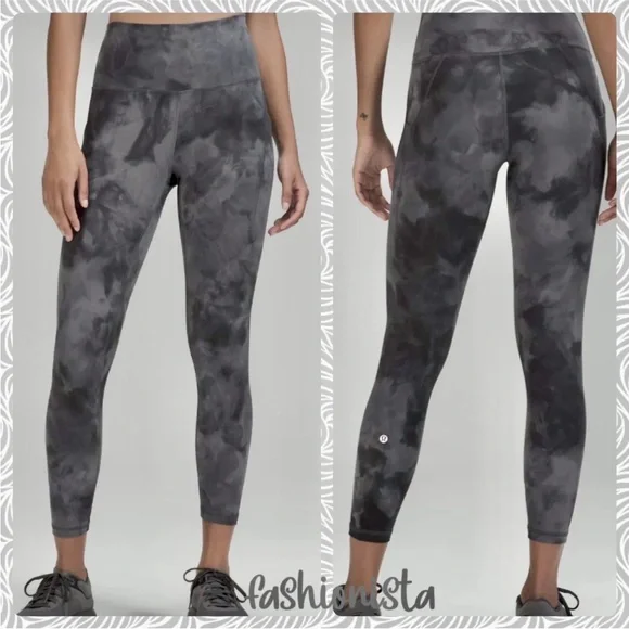 Lululemon Wunder Train High-Rise Crop 23" Tie Dye Graphite sz.4 - Picture 1 of 11